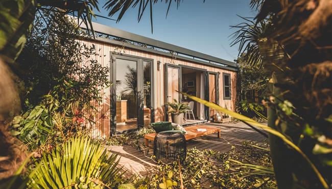 Hütte mobilheim zu vermieten premium gartenseite campingplatz Kost Ar Moor fouesnant bretagne