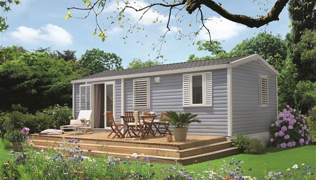 Mobilheim Cottage zu vermieten 3 Schlafzimmer Whirlpool Spa Campingplatz Kost Ar Moor Fouesnant Bretagne