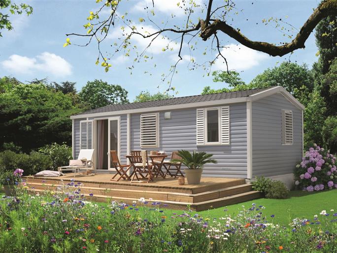 Mobilheim Cottage zu vermieten 3 Schlafzimmer Whirlpool Spa Campingplatz Kost Ar Moor Fouesnant Bretagne