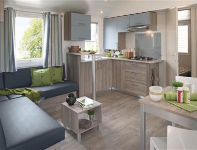 Mobilheim Cottage zu vermieten 3 Schlafzimmer Whirlpool Spa Campingplatz Kost Ar Moor Fouesnant Bretagne