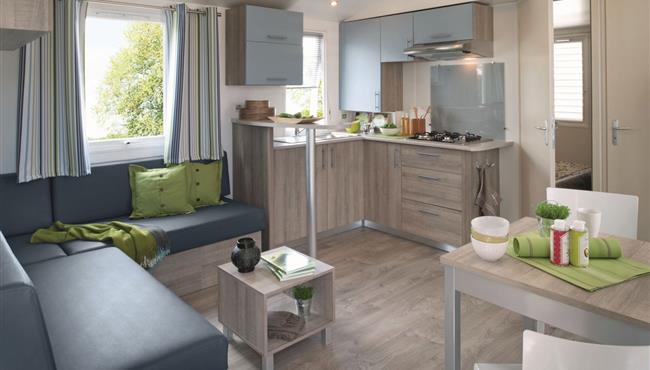 Mobilheim Cottage zu vermieten 3 Schlafzimmer Whirlpool Spa Campingplatz Kost Ar Moor Fouesnant Bretagne