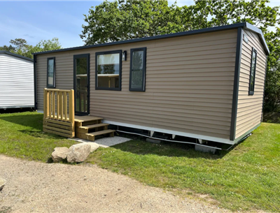 Hütte mobilheim zu vermieten premium gartenseite campingplatz Kost Ar Moor fouesnant bretagne