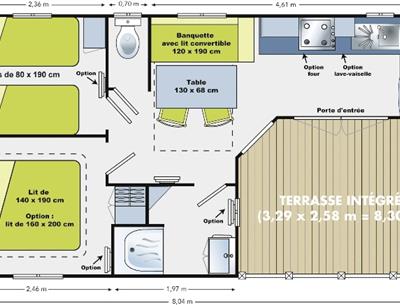 mobilheim zu vermieten - campingplatz kost-ar-moor Fouesnant