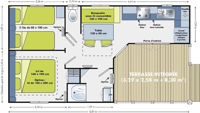 mobilheim zu vermieten - campingplatz kost-ar-moor Fouesnant
