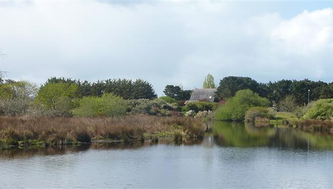  angeln im teich gegenüber dem campingplatz kost-ar-moor bretagne sud möglich