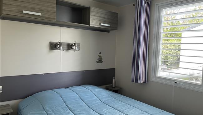 Mobilheim Cottage zu vermieten 3 Schlafzimmer Whirlpool Spa Campingplatz Kost Ar Moor Fouesnant Bretagne