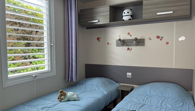 Mobilheim Cottage zu vermieten 3 Schlafzimmer Whirlpool Spa Campingplatz Kost Ar Moor Fouesnant Bretagne