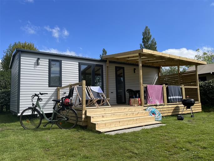 Hütte Mobilheim zu vermieten 3 Schlafzimmer Camping Kost Ar Moor Fouesnant Bretagne