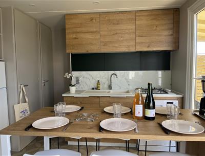 Hütte Mobilheim zu vermieten 3 Schlafzimmer Camping Kost Ar Moor Fouesnant Bretagne