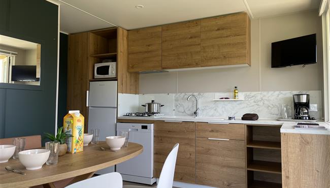 Panorama Cottage Mobilheim mieten Premium Camping Kost Ar Moor Fouesnant Bretagne