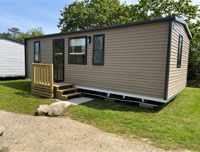 Hütte mobilheim zu vermieten premium gartenseite campingplatz Kost Ar Moor fouesnant bretagne