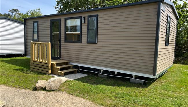 Hütte mobilheim zu vermieten premium gartenseite campingplatz Kost Ar Moor fouesnant bretagne