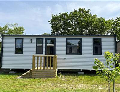 Mobilheim Cottage zu vermieten 3 Schlafzimmer Whirlpool Spa Campingplatz Kost Ar Moor Fouesnant Bretagne